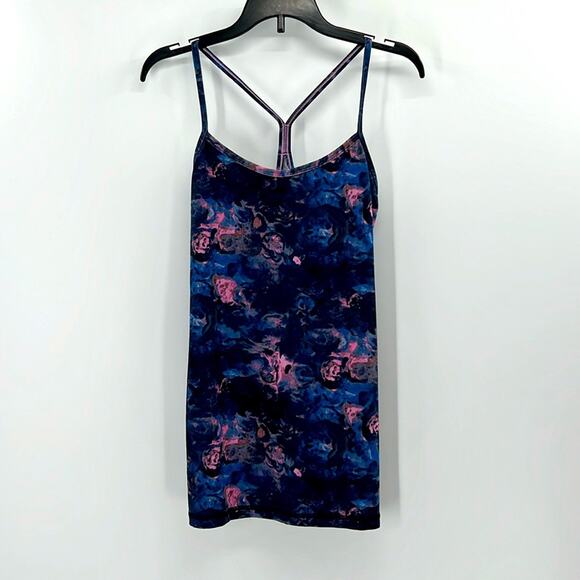 Lululemon Power Y Tank Top with built in bra - Blue/Pink - 6 - Picture 2 of 6